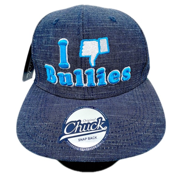 Original CHUCK Flat Billed Casual Hat Cap Adjustable SnapbackㅣNo to BulliesㅣNWT - Picture 1 of 8
